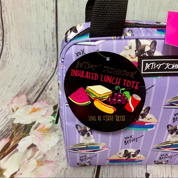 Betsey Johnson Insulated Lunch Bag French Bull Dog - Picture 2 of 8